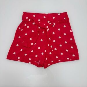7th Avenue New York & Company Red White Polka Dot Women's Shorts Belted